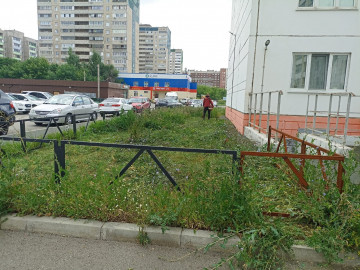 Приступили ко второму покосу травы в 145 микрорайоне