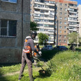 Приступили к покосу травы в 138 микрорайоне
